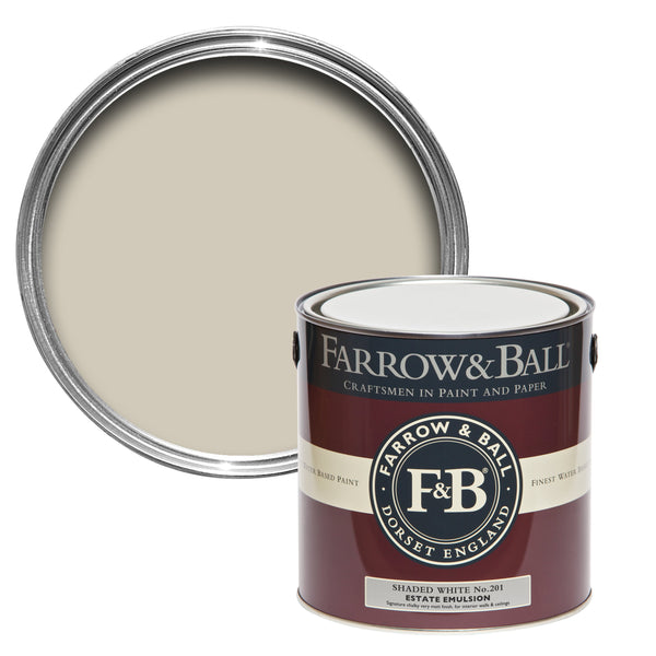 5L Modern Eggshell Shaded White No.201 Farrow & Ball Paint Colour