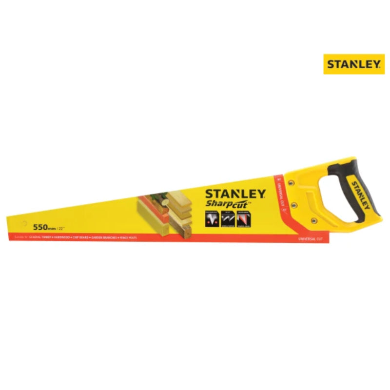 Stanley SharpCut 22In/550Mm, 11 Tpi Handsaw