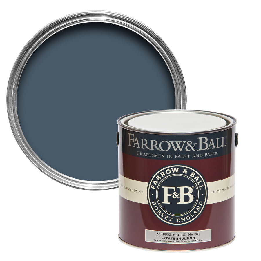 2.5L Estate Emulsion Stiffkey Blue No.281 Farrow & Ball Paint Colour
