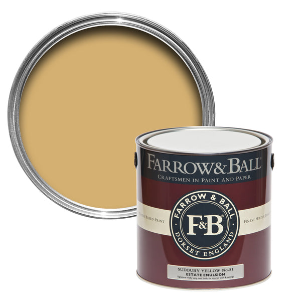 750ml Full Gloss Sudbury Yellow No.51 Farrow & Ball Paint Colour