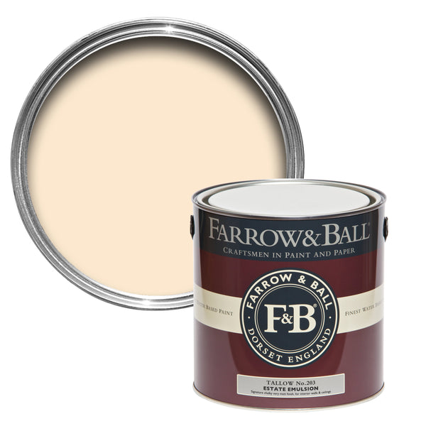 750ml Full Gloss Tallow No.203 Farrow & Ball Paint Colour
