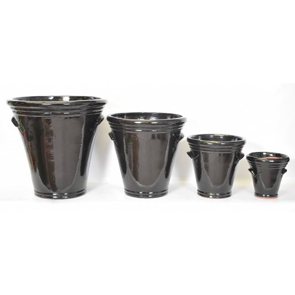 Lemonfield Pottery - Valerie Glazed Ceramic Garden Planter - Black