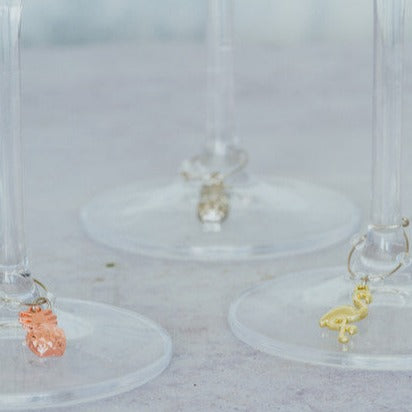 BarCraft Tropical Pineapple & Flamingo Wine Charms