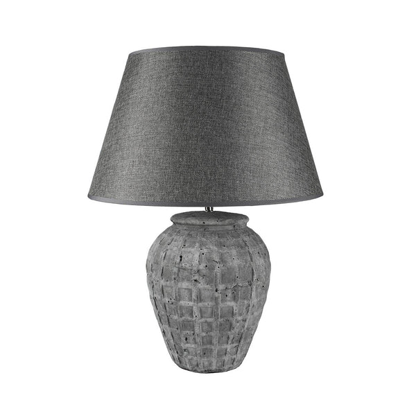 Stoneware Lamp Toro With Grey Shade