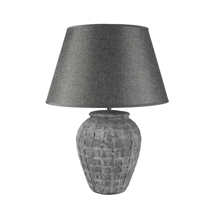 Stoneware Lamp Toro With Grey Shade